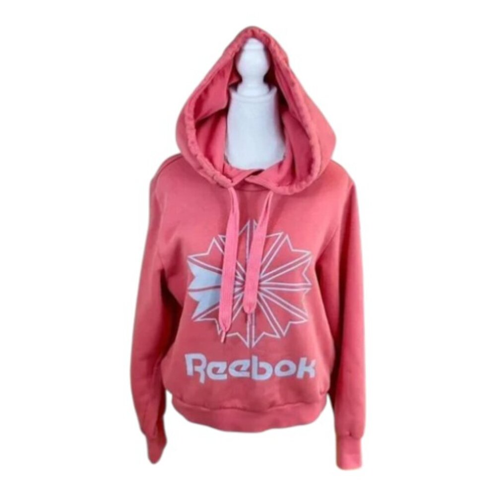 Reebok Hoodie Sweatshirt Cropped Orange (S)
